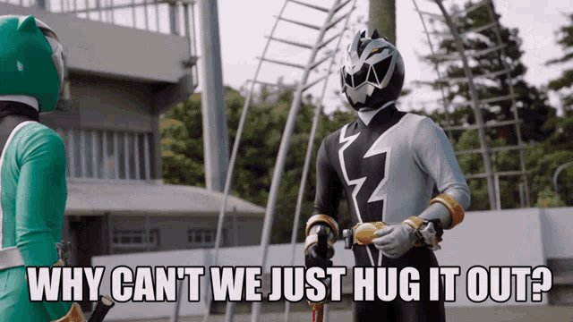 Hug It Out Power Rangers GIF