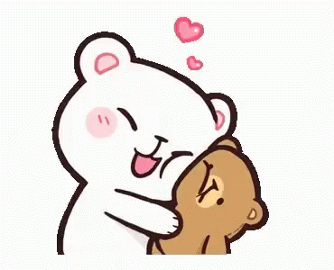 Hug Romantic Bear Couple Cuddle GIF