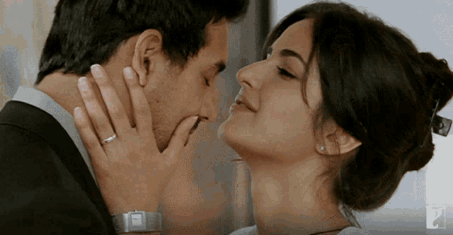 Hug Romantic Forehead Kiss GIF