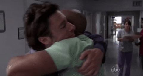 Hugging Chris Turk Zach Braff GIF