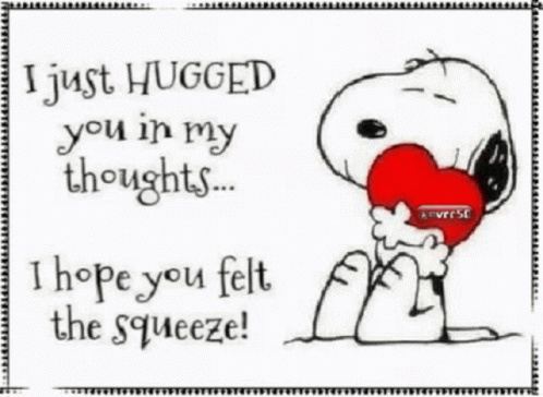 Hugging In Thoughts Snoopy GIF