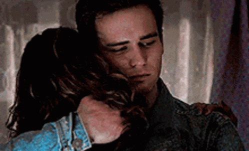 Hugging Justin Foley Jessica Davis GIF