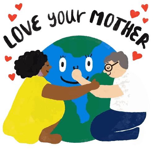 Hugging Man and Woman Earth Love Your Mother