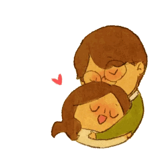 Hugging Man and Woman with Heart Background