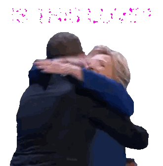 Hugging Man and Woman with Is This Love? Text