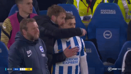 Hugging Men at BT Sport HD Live Screen