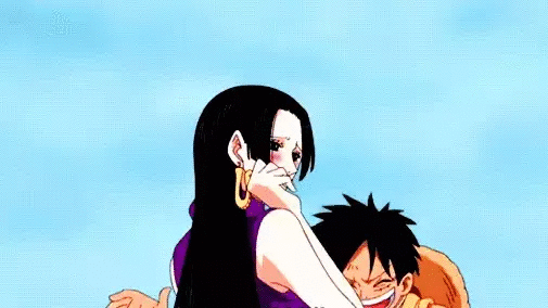 Hugging Monkey D Luffy GIF