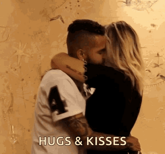 Hugs And Kisses Romantic Couple Love Affection GIF