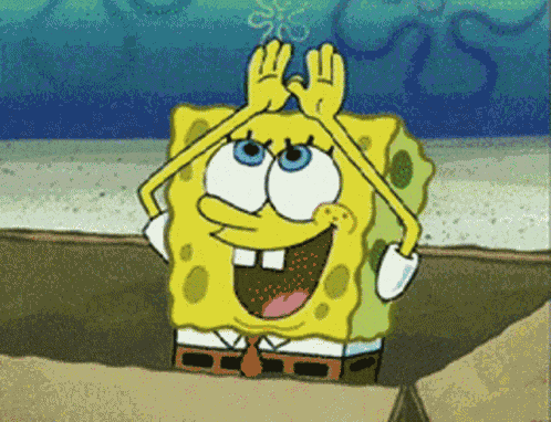 Hugs And Punches Spongebob Moving Rainbow GIF