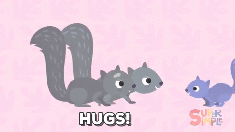 Hugs Grandparents Animated Squirrels Tree Top Family GIF