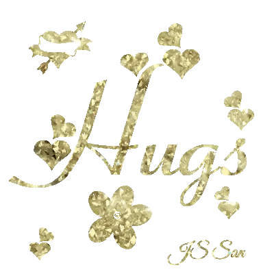 Hugs Surrounded by Hearts and Flowers