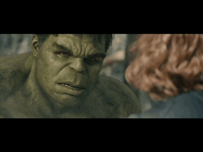 Hulk And Black Widow Touching Each Others Hand GIF