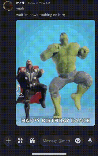 Hulk and Thor Dancing Happy Birthday