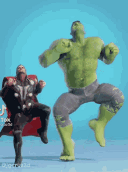 Hulk And Thor Funny Dance GIF 