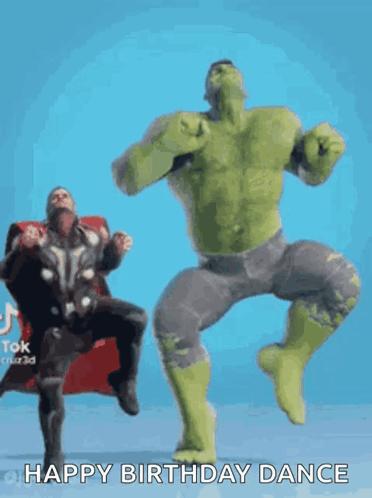 Hulk and Thor Happy Birthday Dance