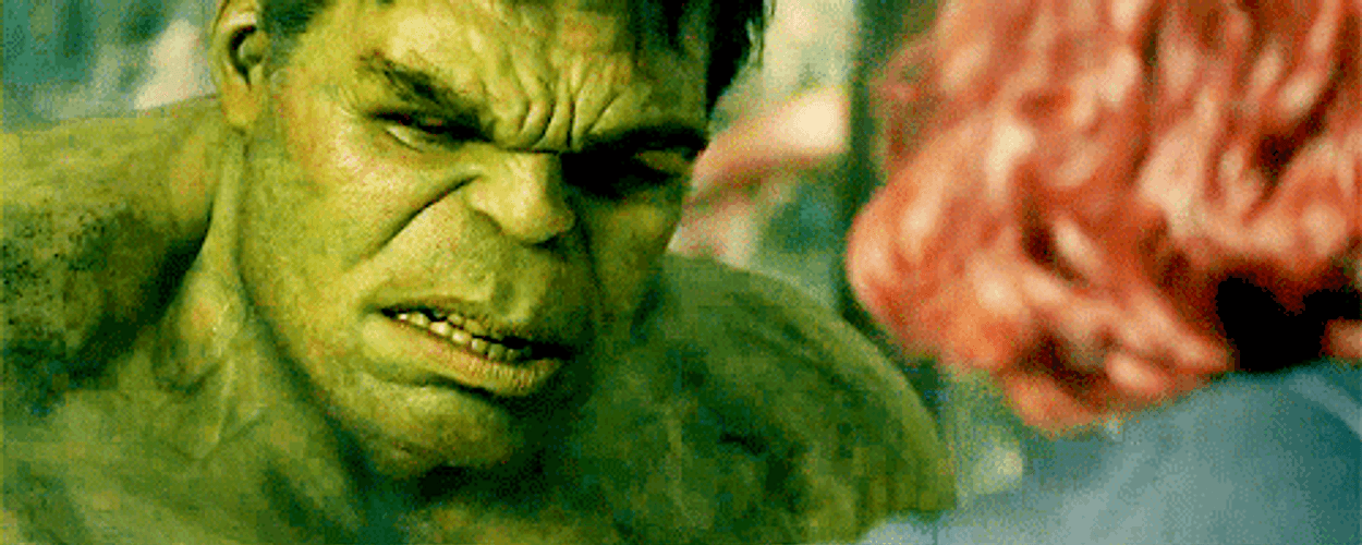 Hulk Changing Expression After Seeing Black Widow GIF