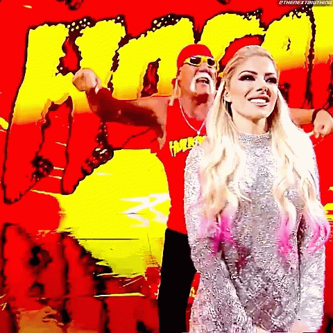 Hulk Hogan And Alexa Bliss Standing GIF