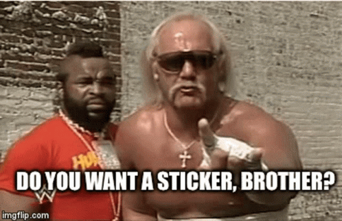Hulk Hogan and Mr. T Talking Near Brick Wall