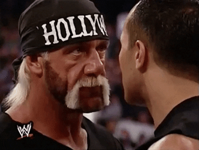 Hulk Hogan Face Off With Opponent GIF