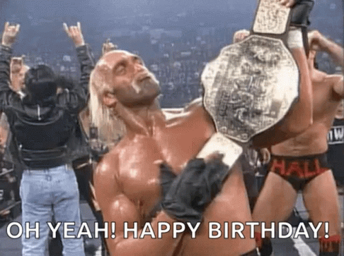 Hulk Hogan Happy Birthday Brother Championship Belt GIF