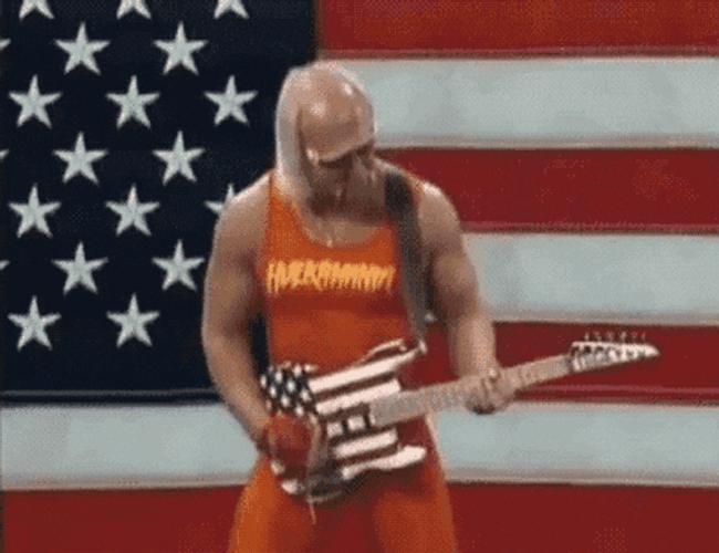 Hulk Hogan Playing Electric Guitar GIF