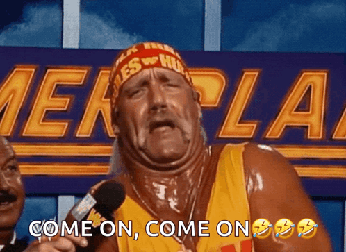 Hulk Hogan Talking Into Microphone Saying Come On Come On GIF