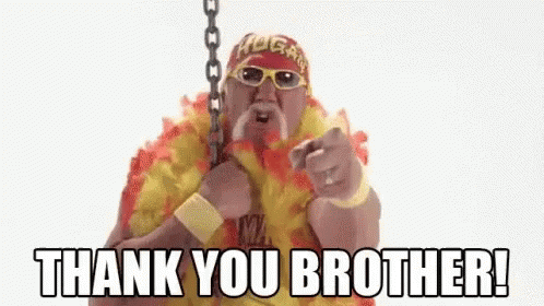Hulk Hogan Thank You Brother GIF