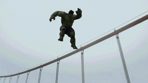 Hulk Power Punch Bridge GIF