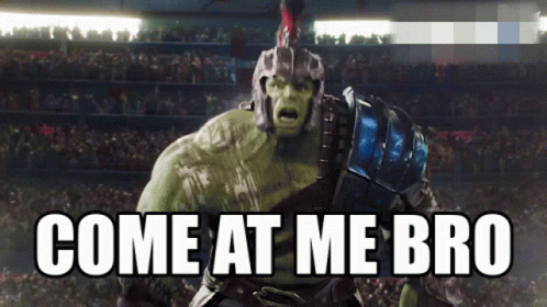 Hulk Says Come At Me Bro In Front Of A Stadium Full Of People GIF