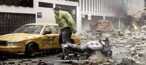 Hulk Standing in Front of NYC Taxi