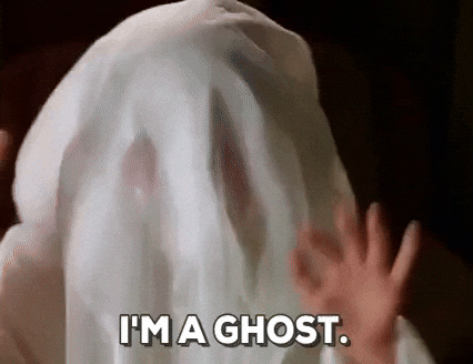 Human Dresses Up As Casper Ghost GIF