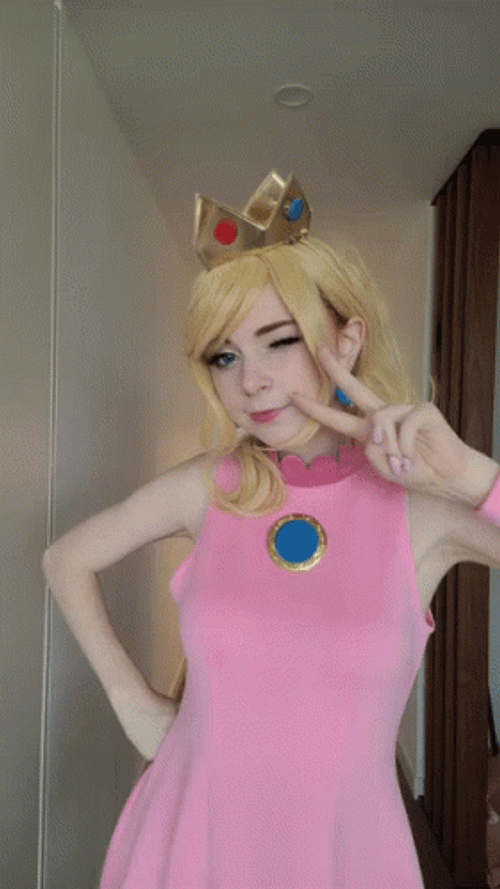 Human Princess Peach GIF
