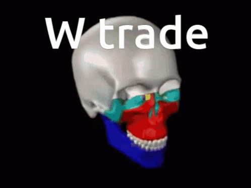 Human Skull Saying W Trade GIF