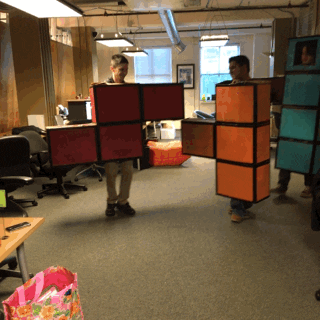 Human Tetris Forming GIF