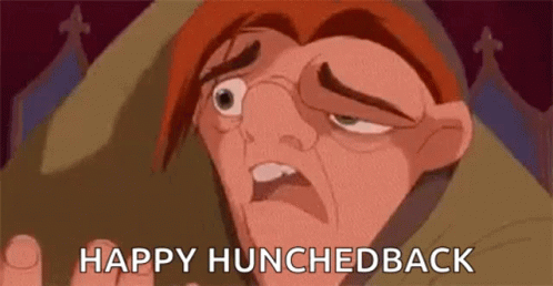 Hunchback of Notre Dame Character Saying Happy Hunchback