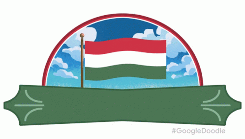 Hungary National Day Cartoon Flag GIF