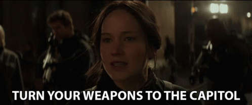 Katniss Averdeen Surrender Weapons To Capitol Hunger Games GIF