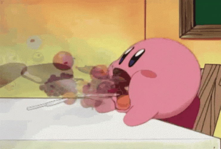Hungry Kirby Feed Me  GIF