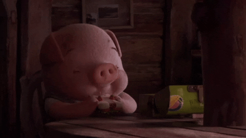 Hungry Pig Lunch Time Sandwich GIF