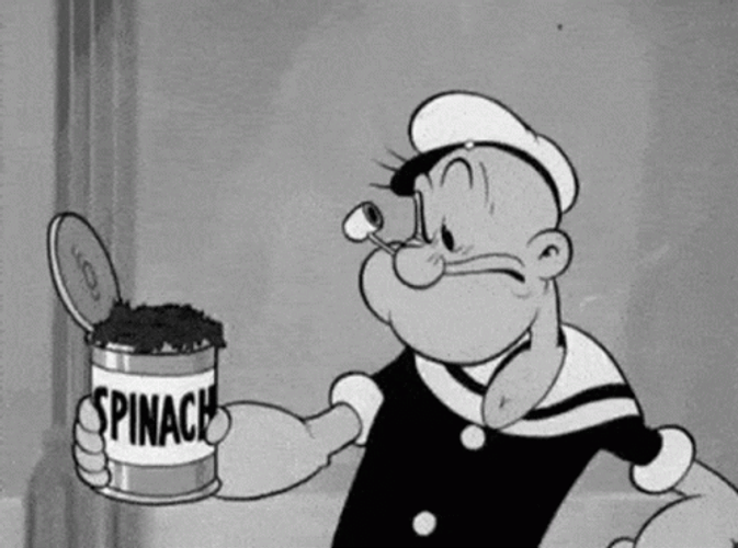 Hungry Popeye Eating Spinach GIF