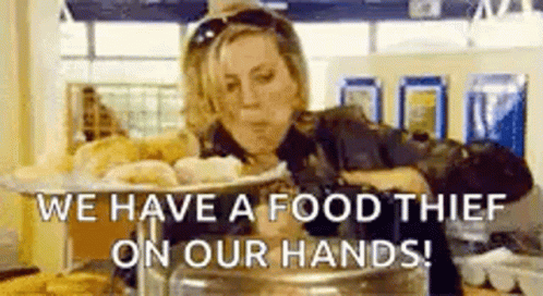Hungry Thief Stealing Food GIF