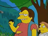Nelson Muntz Camouflaged Hunting Ready GIF