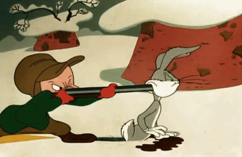 Elmer Fudd Hunting Bugs Bunny GIF