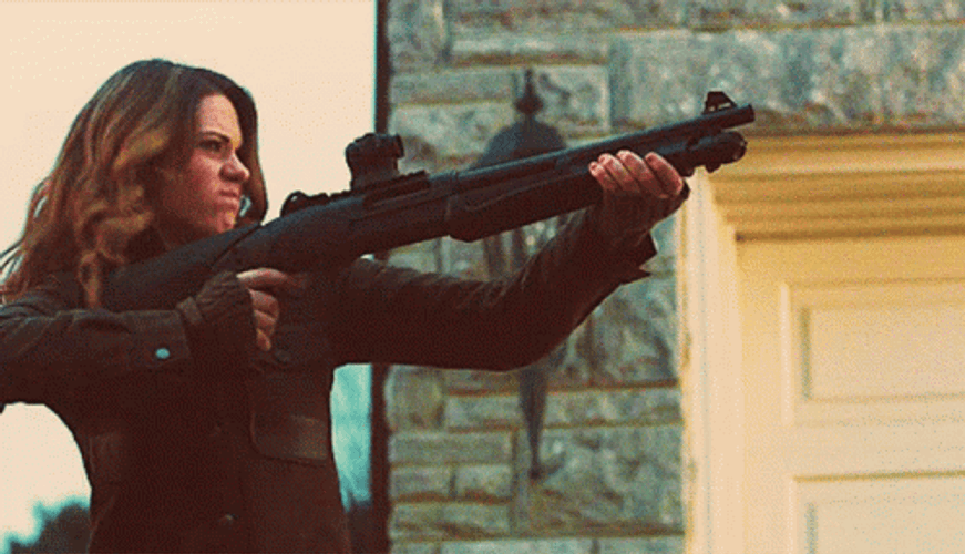 Hunting Lyndsy Fonseca Firing Shots GIF