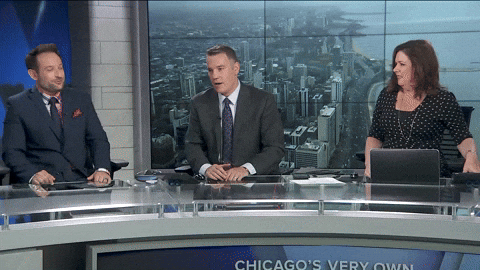 Hurting My Back Says The News Anchor GIF