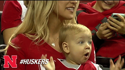Huskers Baby Shocked GIF