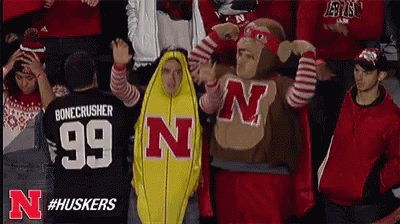 Huskers Fans Cheering Mascots GIF