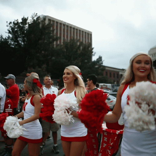Huskers Go Red Cheerleaders GIF