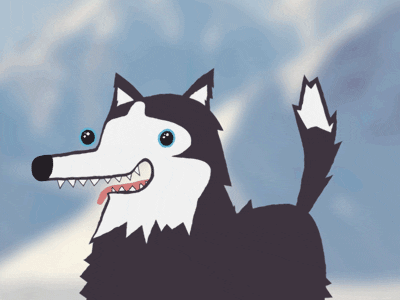 Husky Waving Hello Cheerfully GIF