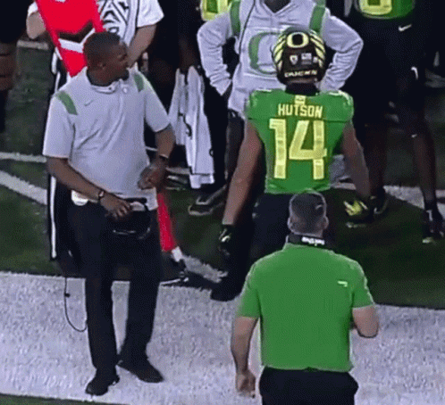 Hutson Football Player Talking to Referee